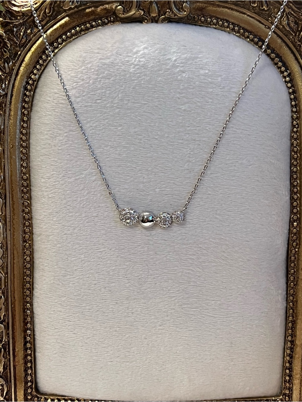Touchstone Crystal Silver Bead & Sparkle Necklace